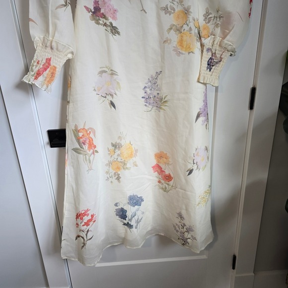 🆕️ *NWT* Anewsta Floral Maxi Dress Ivory Sheer Long Sleeve Party Cocktail M - Picture 10 of 16